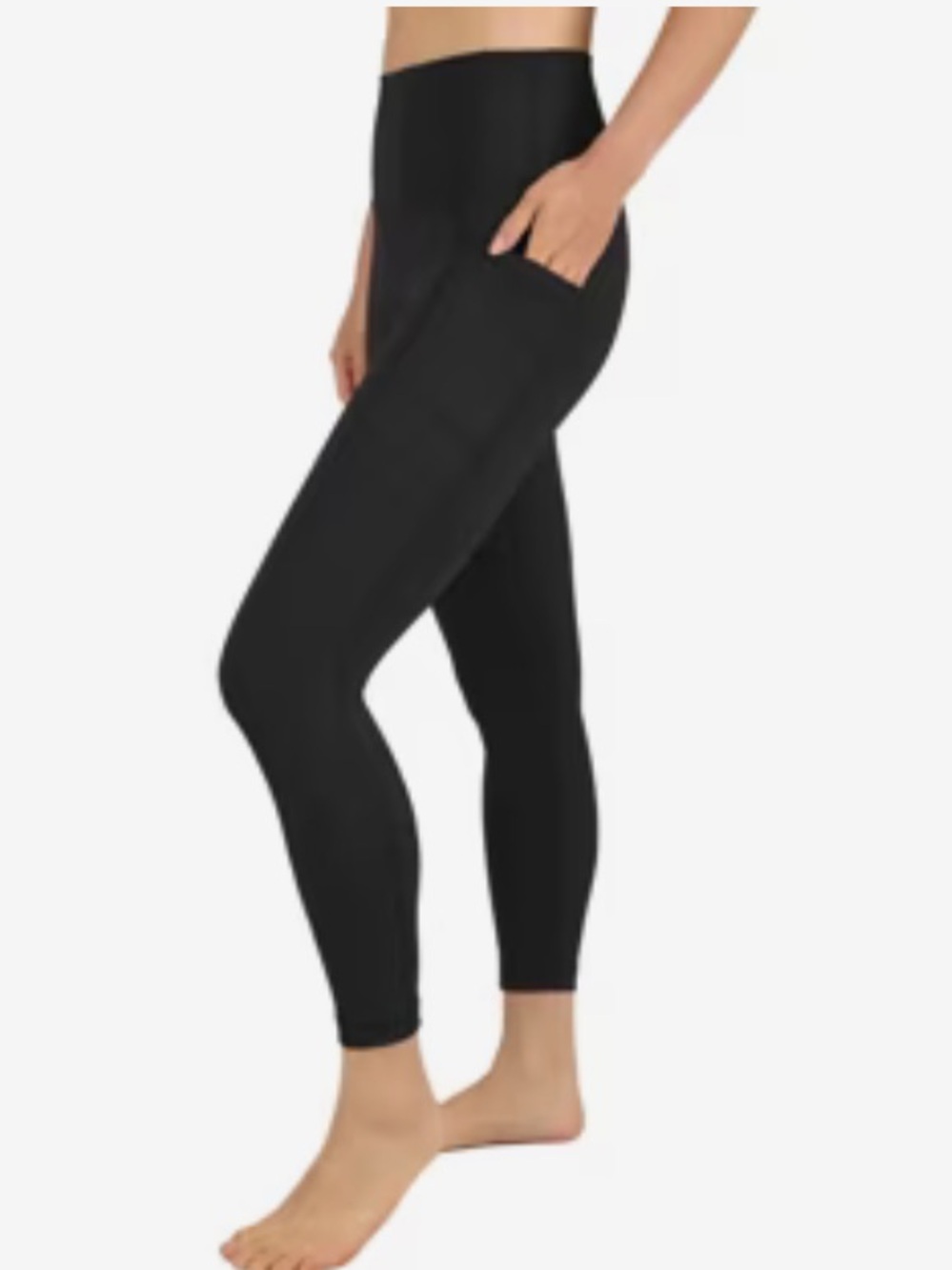 NWT Yogalicious Tribeca  Black High-Waisted pocket cropped  Yoga Pants